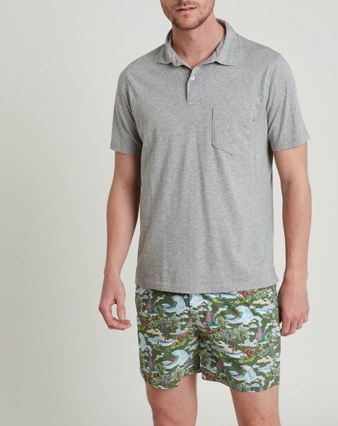 Kuta zwemshort met kaki print
