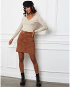 Pull Romane à Col V beige