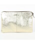 Pochette pour ordinateaur en Cuir Adèle dorée - 40x26.5 cm