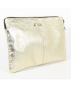 Pochette pour ordinateaur en Cuir Adèle dorée - 40x26.5 cm
