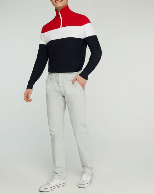 Pantalon chino slim Popplin Stretch gris clair