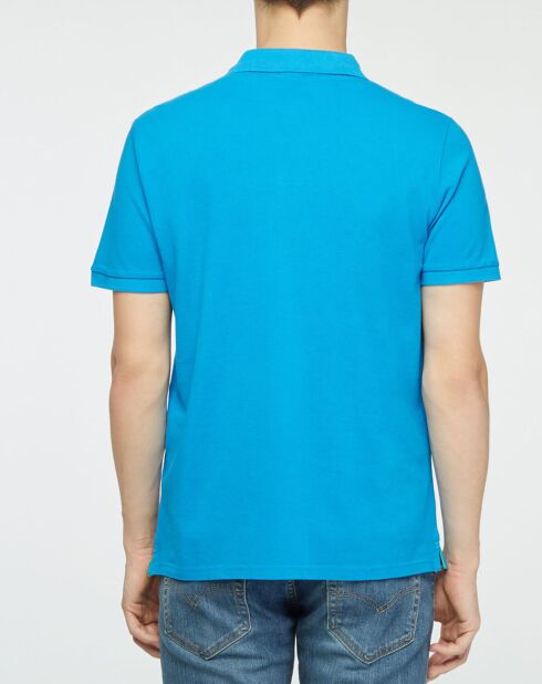 Polo piqué bleu fluo