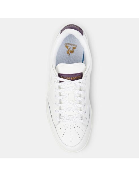 Baskets en Cuir Court Clay blanc/violet