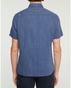 Chemise slim Carayo fines rayures bleu foncé
