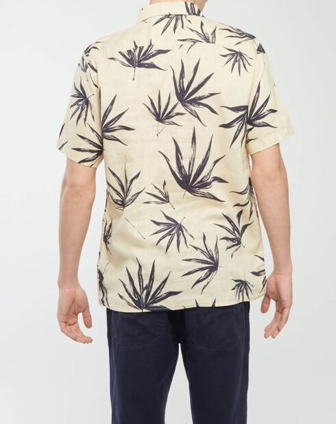Chemise droite imprimée Palm beige