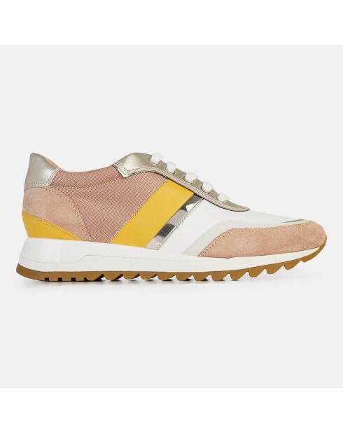 Sneakers en Cuir & Mesh Tabelya blanc/rose/jaune