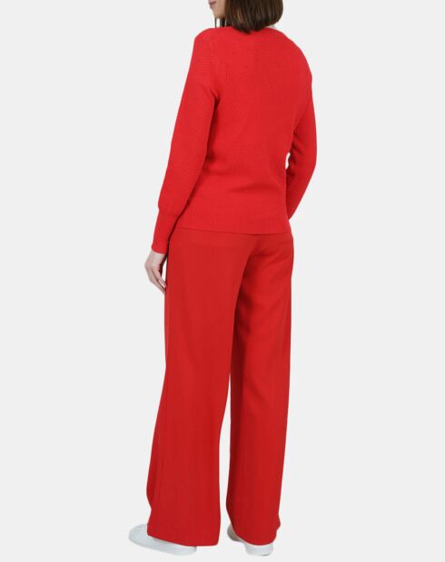 Gilet  uni boutonnée rouge