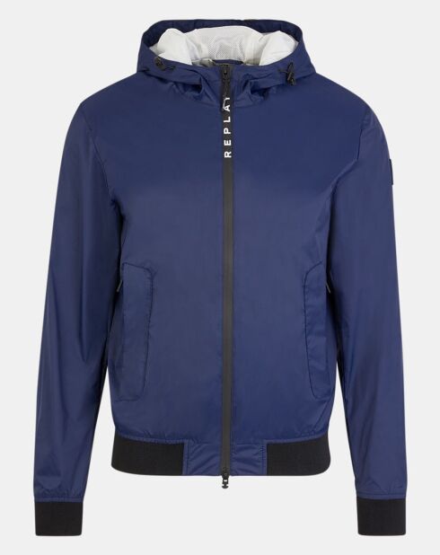 Blouson à capuche Zip bleu marine