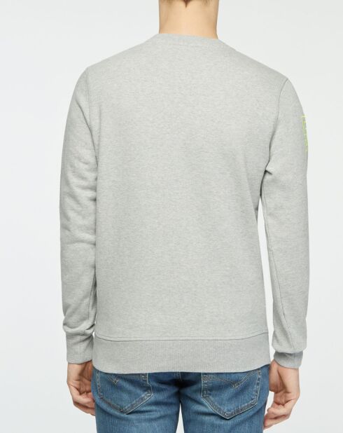 Sweat Logo Poitrine Fluo gris chiné