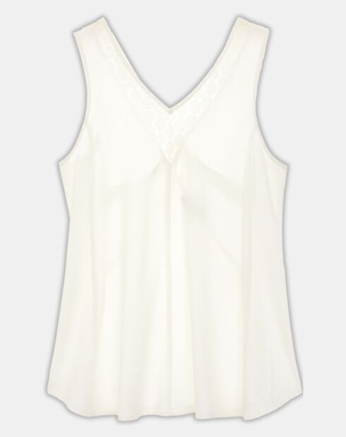 Weißes, besticktes, fließendes Top