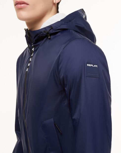Blouson à capuche Zip bleu marine