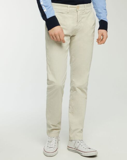 Pantalon chino slim Popplin Stretch beige