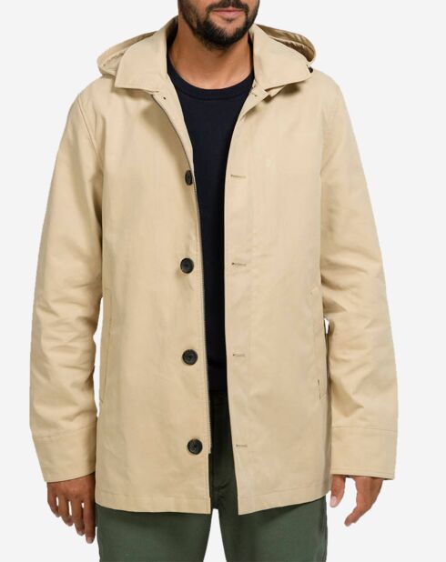 Parka à capuche amovible Jules beige