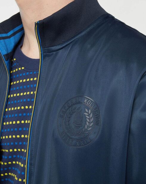 Sweat Bombers zippé Chope logo dos bleu marine