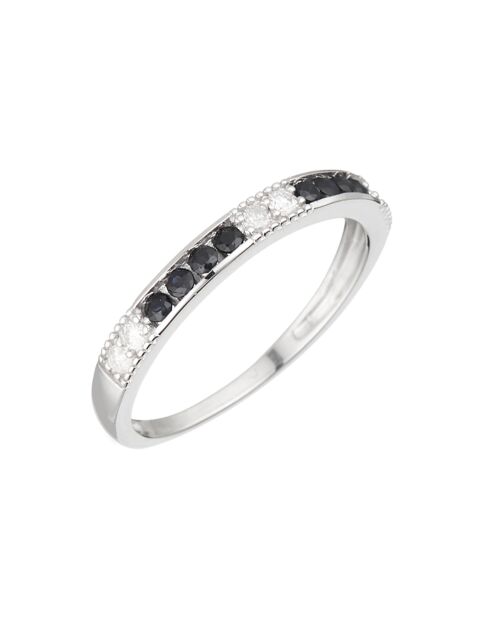 Bague Kara Diamant 0.145 ct & Saphir 0.4 ct Or blanc