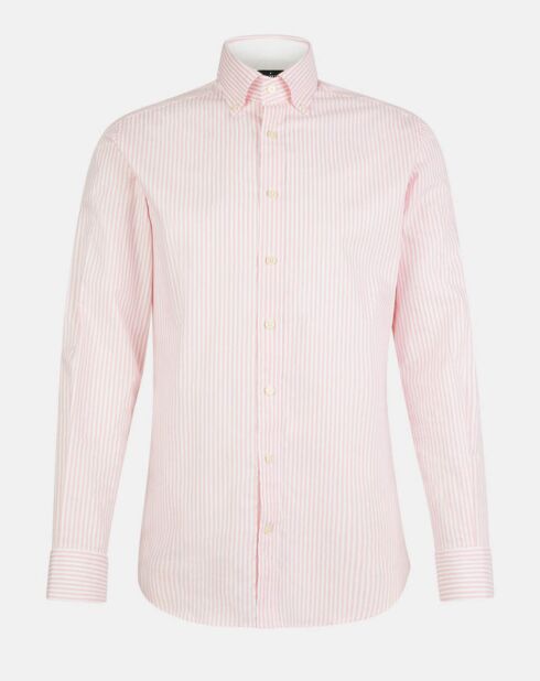 Chemise Slim Fit Strip Bat à rayures  rose