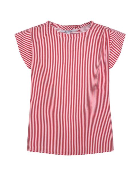 Top Lusi rayé dos ouvert rouge/blanc