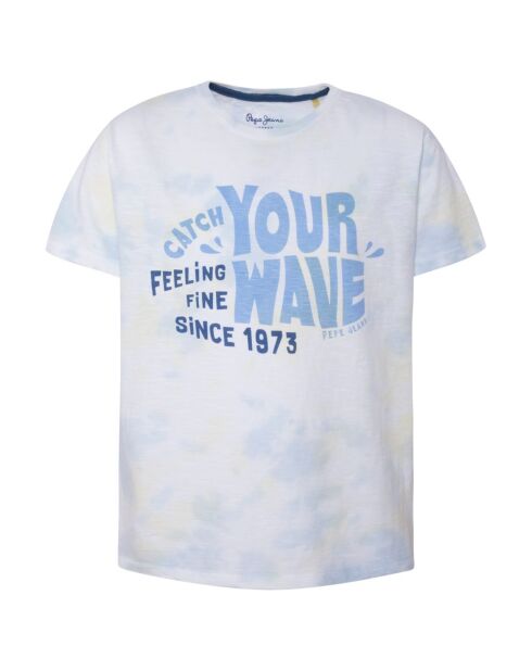 T-Shirt Tie & Die Message Bill blanc