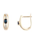 Lovina 0,072 ct diamanten en 0,5 karaat saffieroorbellen geelgoud