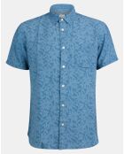 Chemise slim Cermid imprimée fleurs bleue