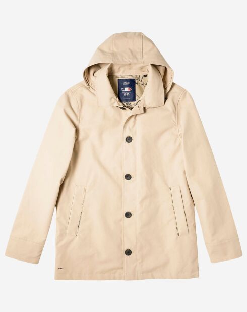 Parka à capuche amovible Jules beige