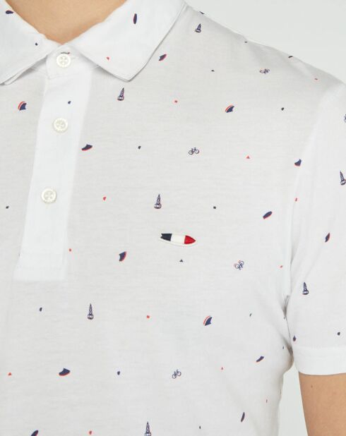 Polo Nedra imprimé blanc