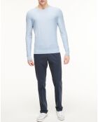 Pull col rond Wash bleu ciel