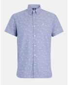 Chemise droite Churchill imprimée vélo bleu grisé