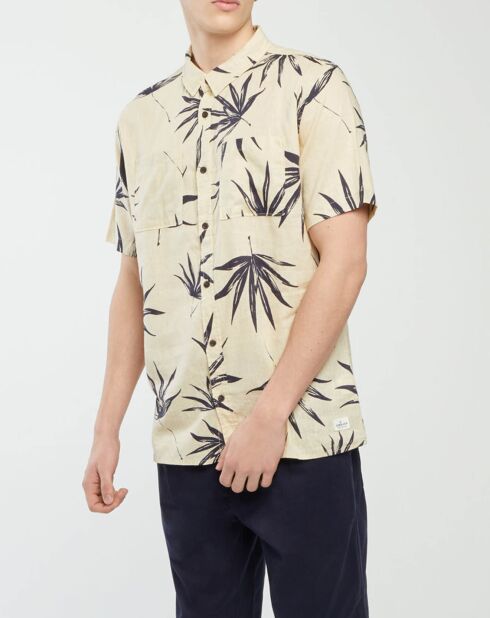 Chemise droite imprimée Palm beige