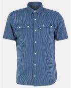 Chemise slim Carayo fines rayures bleu foncé