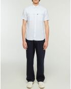 Chemise slim Carayo fines rayures bleu ciel
