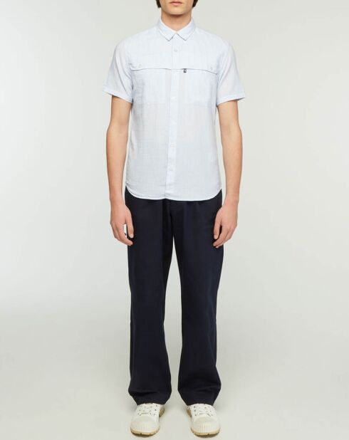 Chemise slim Carayo fines rayures bleu ciel