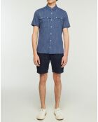 Chemise slim Carayo fines rayures bleu foncé