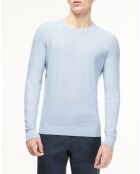 Pull col rond Wash bleu ciel