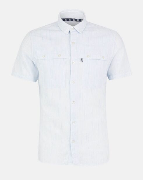 Chemise slim Carayo fines rayures bleu ciel
