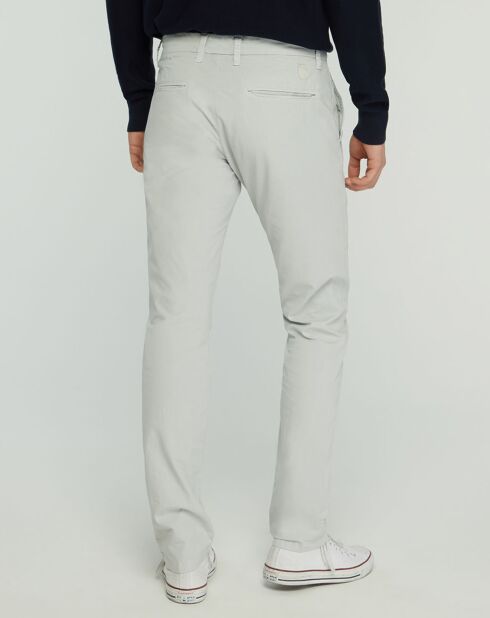 Pantalon chino slim Popplin Stretch gris clair