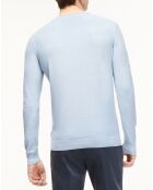 Pull col rond Wash bleu ciel