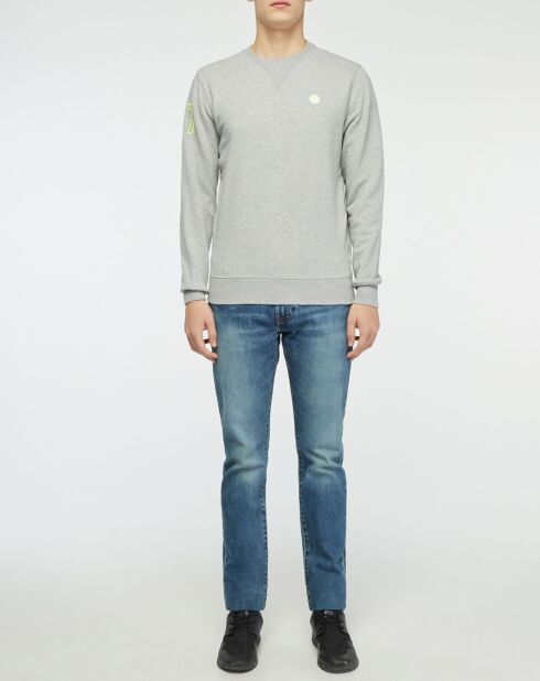 Sweat Logo Poitrine Fluo gris chiné