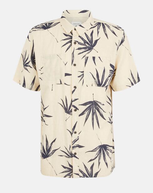 Chemise droite imprimée Palm beige