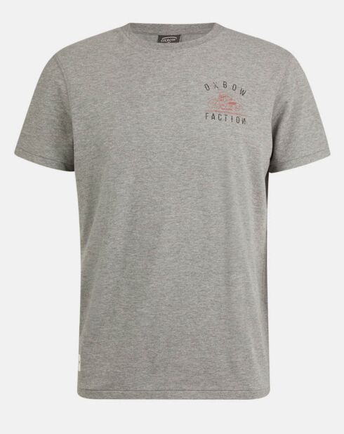 T-Shirt Terric imprimé moto poitrine gris chiné