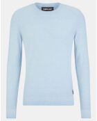 Pull col rond Wash bleu ciel