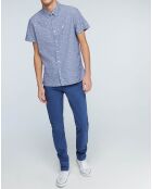 Chemise droite Churchill imprimée vélo bleu grisé