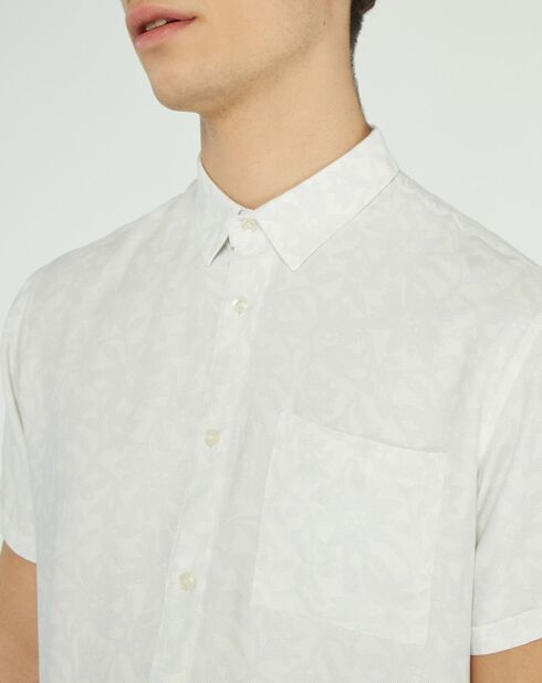Schmales Cermid-Shirt mit weißem Blumendruck