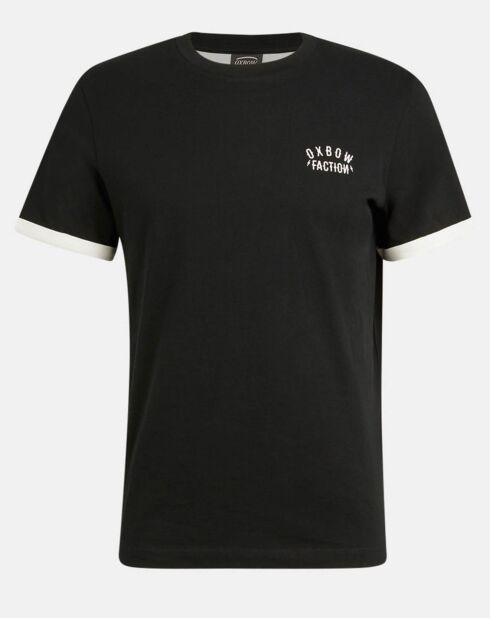 T-shirt Trophy nera con maniche arrotolate