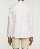 Chemise Slim Fit Biface à rayures rose