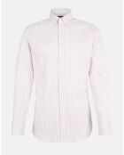 Chemise Slim Fit Biface à rayures rose