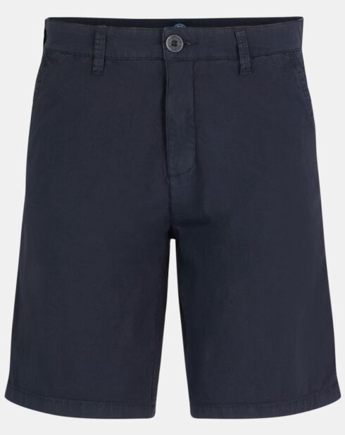 Marineblauwe slanke chinoshort van Popplin