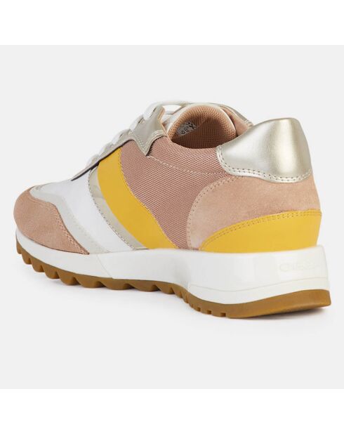 Sneakers en Cuir & Mesh Tabelya blanc/rose/jaune