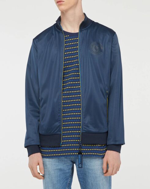 Sweat Bombers zippé Chope logo dos bleu marine