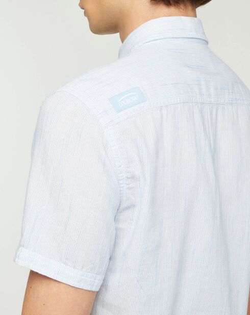 Chemise slim Carayo fines rayures bleu ciel
